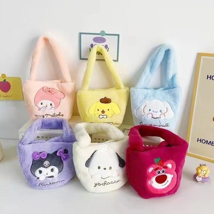 Cici145กระเป๋าถือ กระเป๋าสะพายไหล่ ลายการ์ตูน Sanrio Cinnamon Kuromi Lotso น่ารัก ความจุขนาดใหญ่