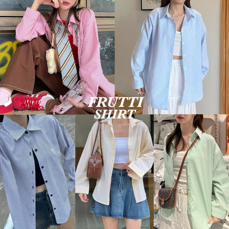 Frutti Shirt(Must-have item!) - เสื้อเชิ้ตโอเวอร์ไซส์แขนยาว Myyoungs