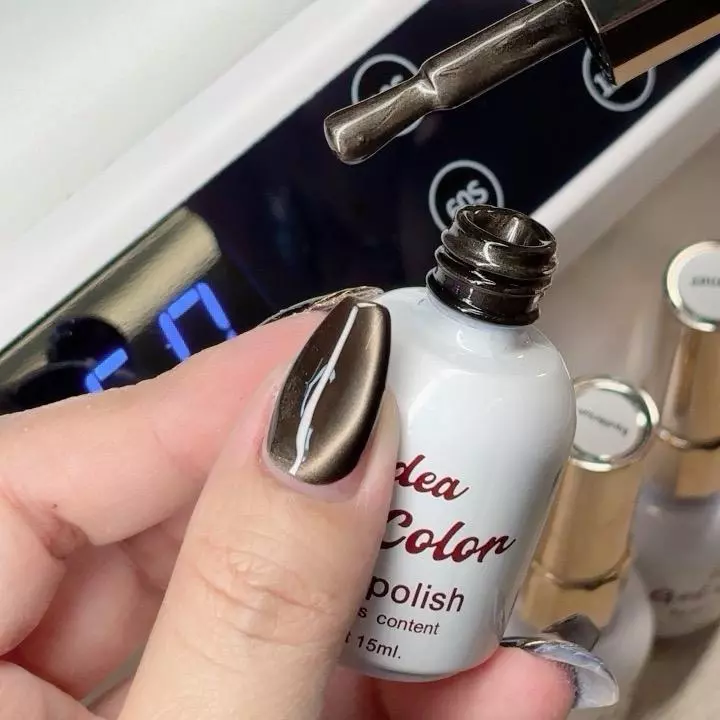 แยกขวด Idea Gel ลูกแก้วซาตินดาร์กช็อกโกแลตสี แต่งเล็บ อุปกรณ์ทำเล็บ