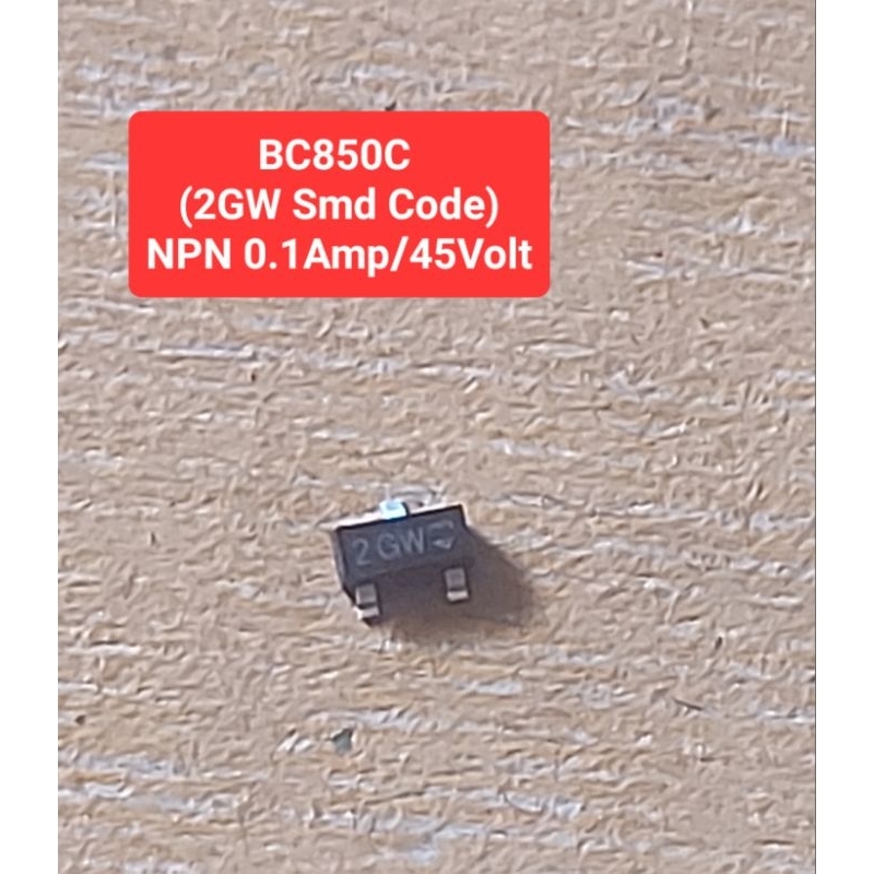 BC850C (2GW)(SMD CODE) NPN 0.1Amp/45Volt(ห่อละ10ตัว)(ราคาห่อละ)