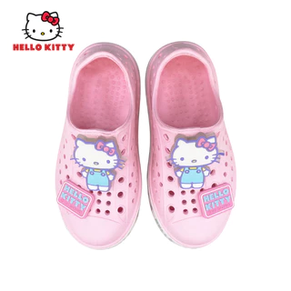 Hello Kitty รองเท้าหุ้มส้นเด็กผู้หญิง มีไฟกระพริบ LED ที่ตัวตุ๊กตา รุ่นKTL-577
