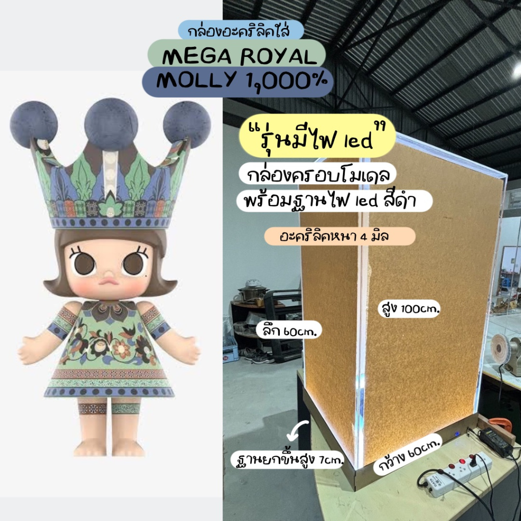 (พร้อมไฟ LED)ตู้โชว์ MEGA ROYAL MOLLY 1000%  มี ADAPTER พร้อมใช้งาน