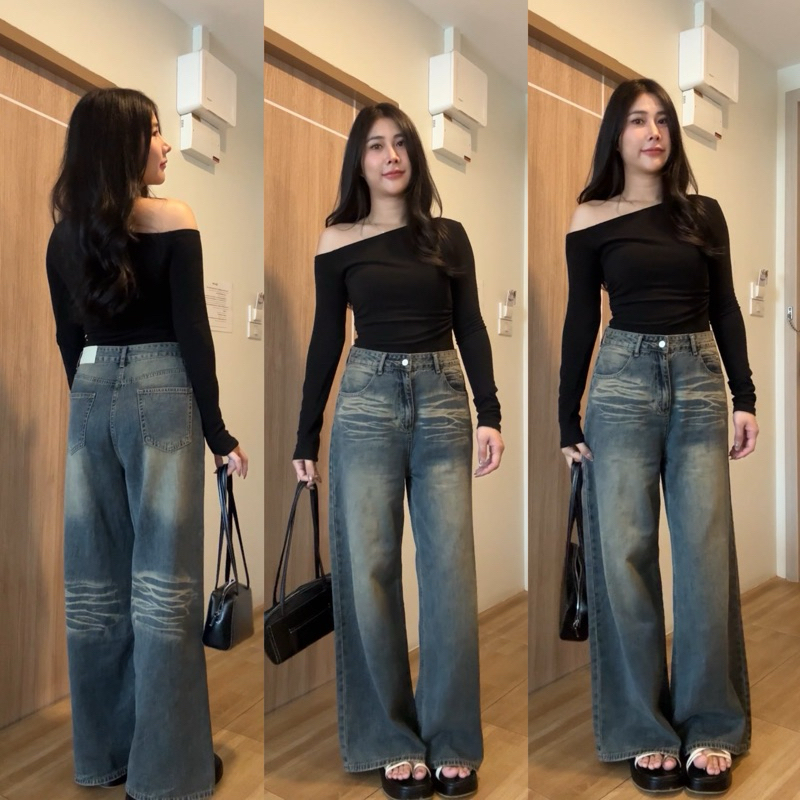 BAGGY JEANS รุ่นขายดีค่า JIRANAN STUDIO CODE 85338-6
