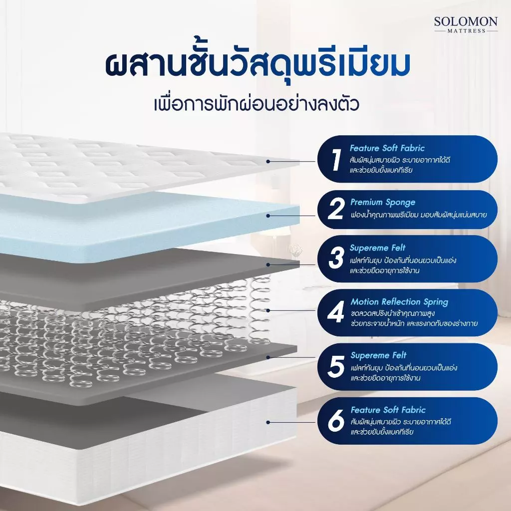 Solomon ที่นอนสปริง รุ่น Cornflaks หนา 9 นิ้ว ยอดขายกว่า 180,000+ หลัง thumbnail 5