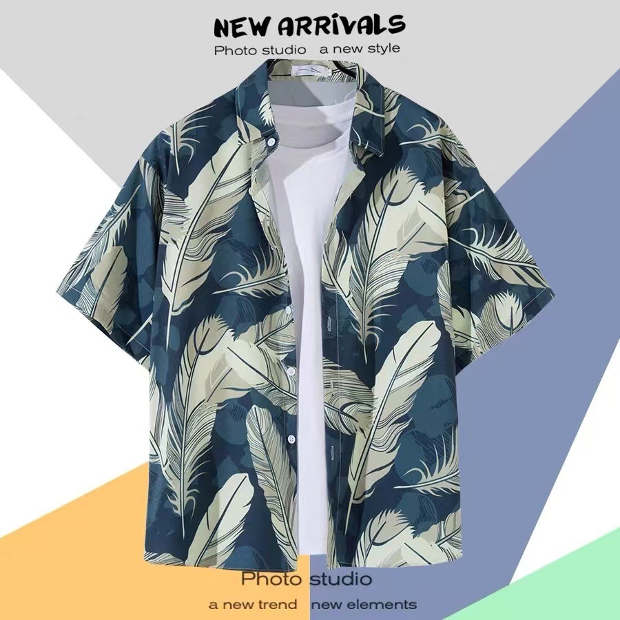 SGH0239 เสื้อเชิ้ตฮาวาย เสื้อลายดอก เสื้อเชิ้ตสงกรานต์ ผู้หญิงผู้ชายใส่ได้หมด เนื้อผ้าดี - รูปที่ 2