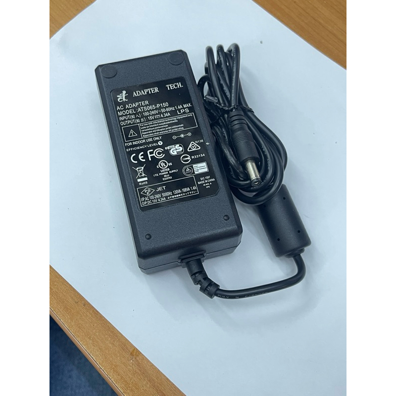 ADAPTER ไฟเข้า100-240VAC ออก DC 15V 4.34A,  ขนาดหัว 5.5mm ×2.5mm, ของใหม่(AD091167)