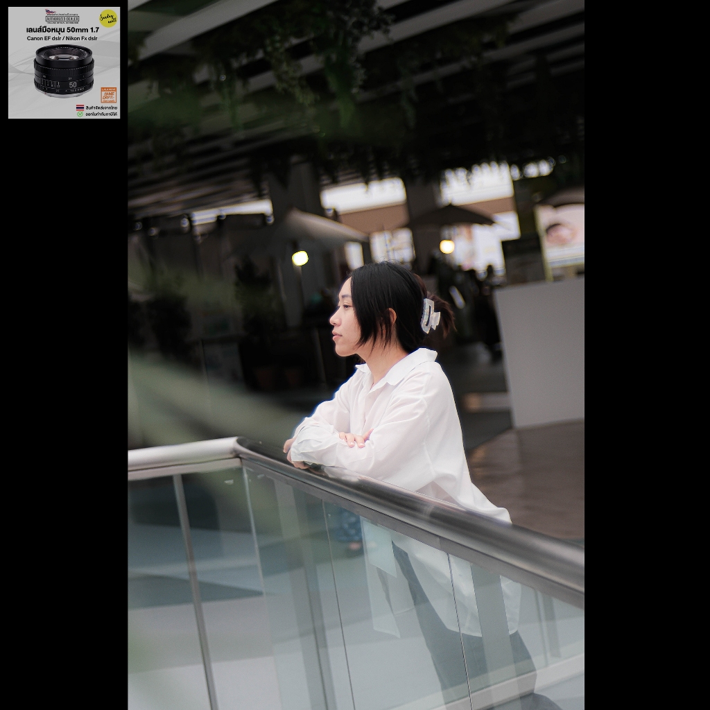 เลนส์ละลายหลัง 50mm 1.7 สำหรับกล้อง DSLR Canon EF / Nikon Fx เลนส์มือหมุน