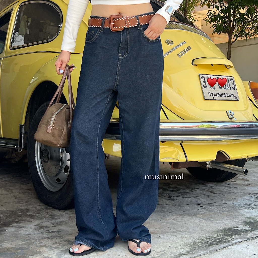 (รอ10วัน) MUSTNIMAL | Paul jeans กางเกงยีนส์สีเข้ม JE004