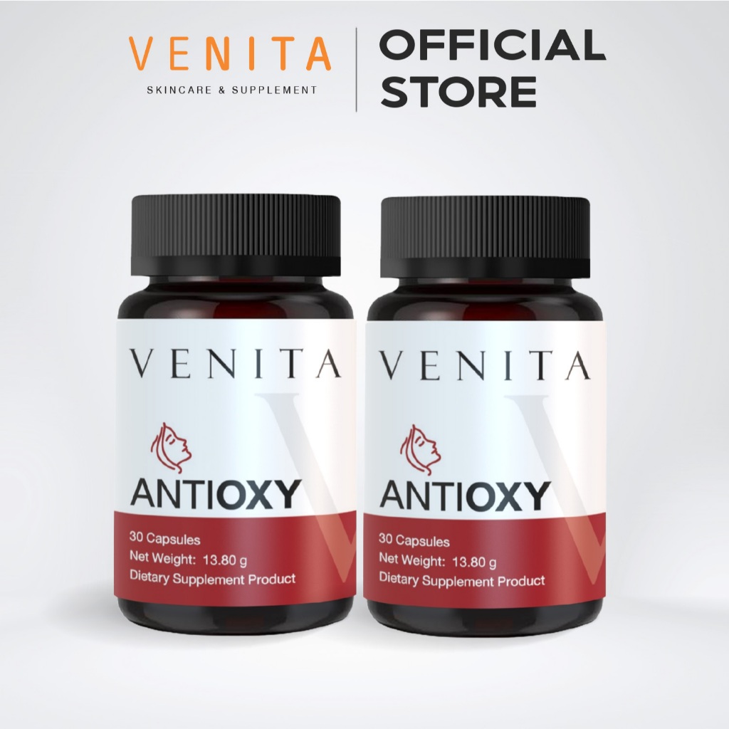 [2 กระปุก] VENITA ANTIOXY DIETARY SUPPLEMENT ผลิตภัณฑ์เสริมอาหารเวนิต้า แอนไทอ็อคซี่ 30 แคปซูล