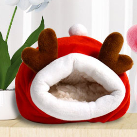 บ้านกวางแดงน้อย ที่นอนหนูแฮมสเตอร์ สัตว์ขนาดเล็ก ชูก้า เม่น กระรอก ขนาด 12*10*9 cm