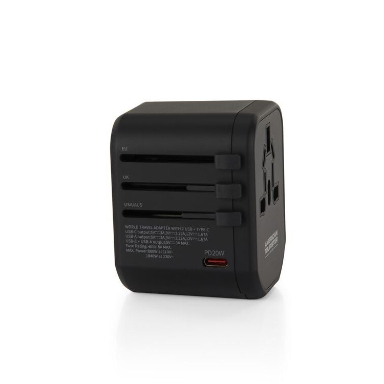 AMERICAN TOURISTER อะแดปเตอร์ UNI TRA ADAPTER 2 USB + C
