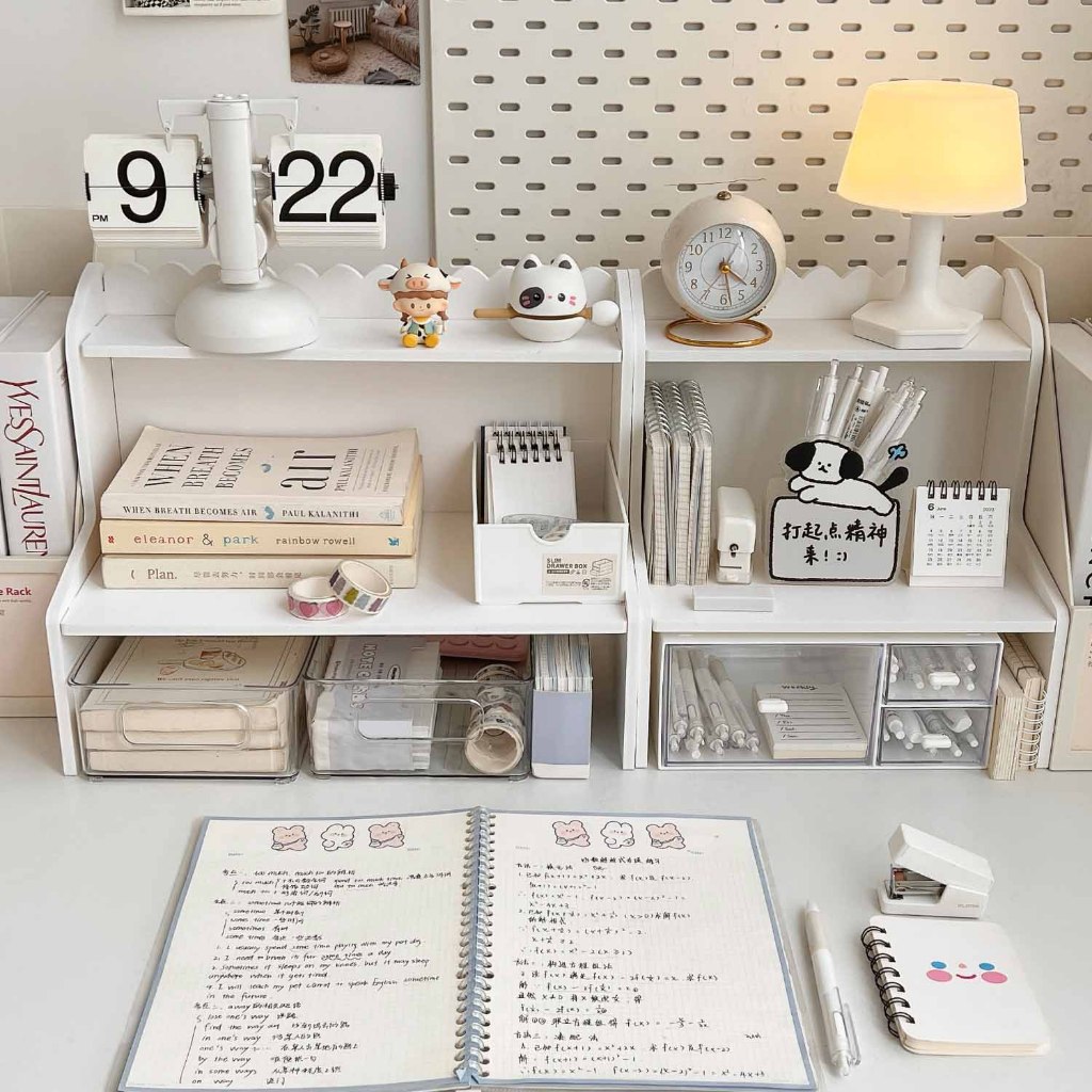 มาใหม่! ชั้นวางเครื่องสำอาง 2ชั้น ชั้นวางของบนโต๊ะ มินิมอล ชั้นวางของบนโต๊ะ ชั้นวางหนังสือ - รูปที่ 5