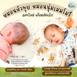 The BabyBless หมอนหัวทุยแรกเกิด ถึง 5ขวบ ป้องกันหัวแบนจากต้นเหตุ ระบายอากาศดีลดเหงื่อ กันกรดไหลย้อน