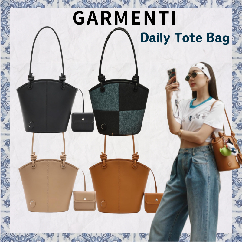 Garmenti Daily Tote Bag garmenti กระเป๋า กระเป๋าถือ กระเป๋าสะพาย pu\denim กระเป๋าหนังและผ้ายีนส์ สไตล์เดียวกันกับ RM
