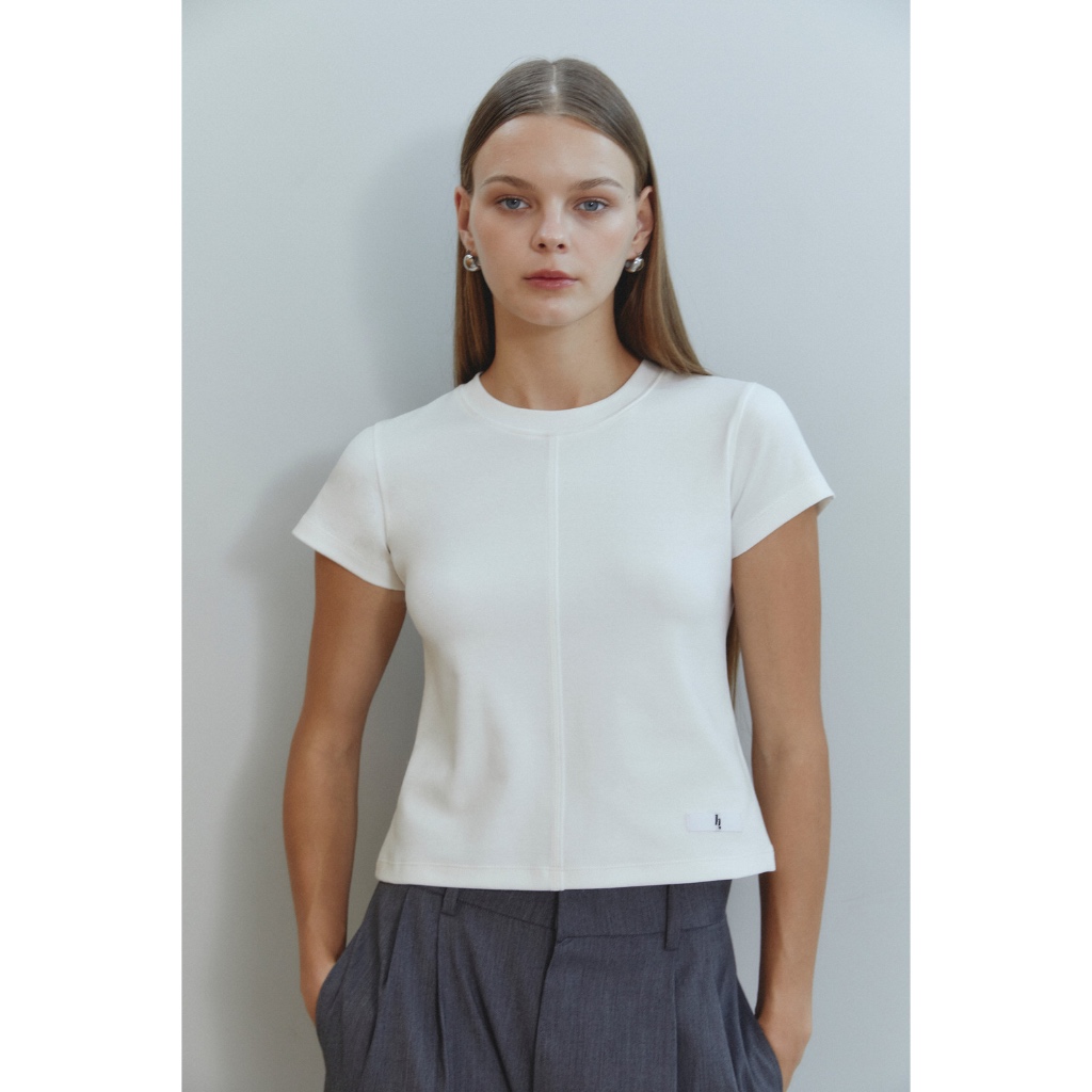 (สินค้าพร้อมส่ง) Hounddown - Stitching Midi Tee