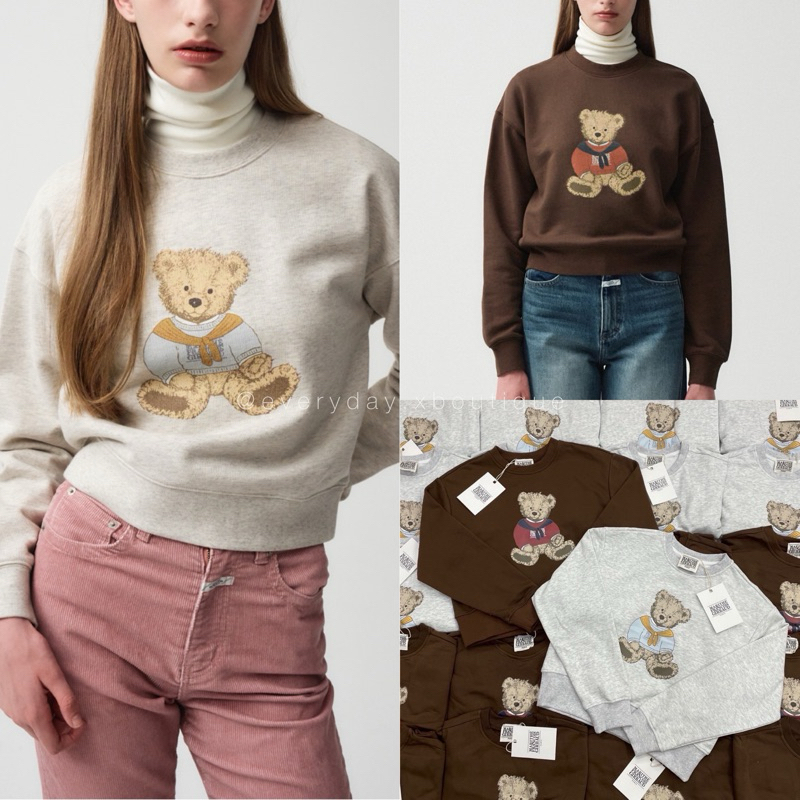 MAR bear sweater (390฿) พร้อมส่งเลยค่าา เสื้อแขนยาวสเวตเตอร์ สกรีนลายน้องหมี น่ารักมากกก งานชนช็อปเกาหลี valen9