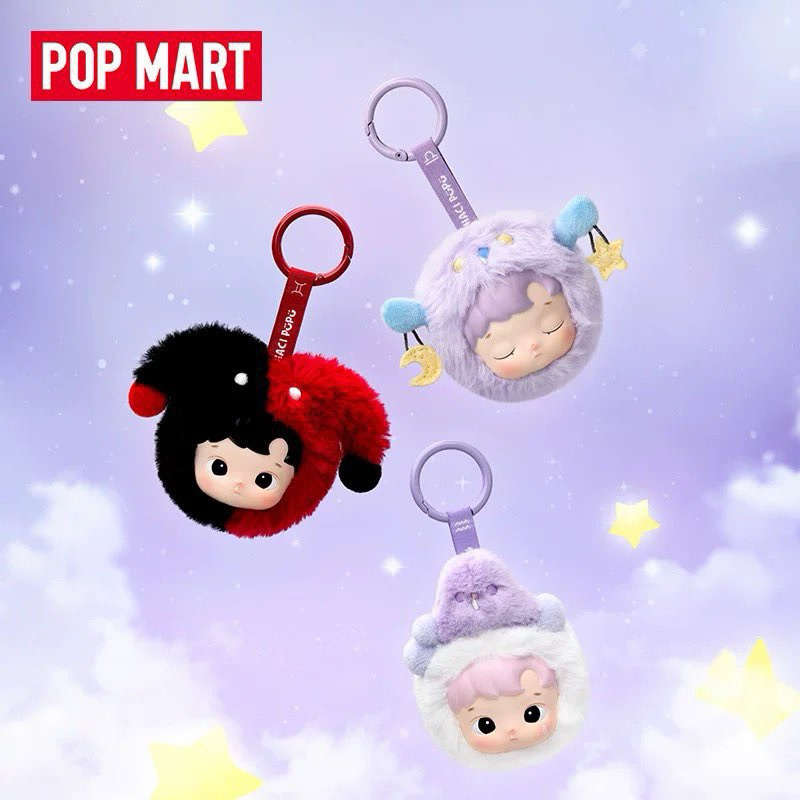 (พร้อมส่ง / เช็ดการ์ด) POPMART HACIPUPU The Constellation Series-Vinyl Plush Blind Box พวงกุญแจราศี 