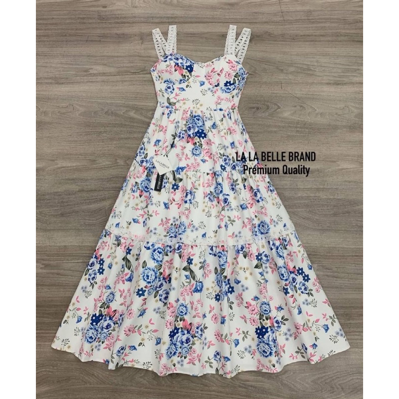 เดรส ป้าย LA LABELLE #เดรสยาว #เดรสออกงาน #เดรสมือสอง #มือสอง #ส่งต่อ