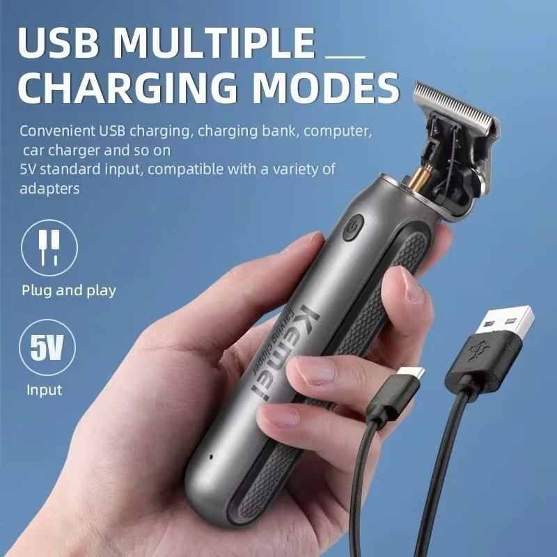 Kemei KM-1757 USB ชาร์จปัตตาเลี่ยนผมไร้สาย Professional Hair Clipper ชาร์จไฟฟ้าผม Trimmer ตัดผม Ha - รูปที่ 2