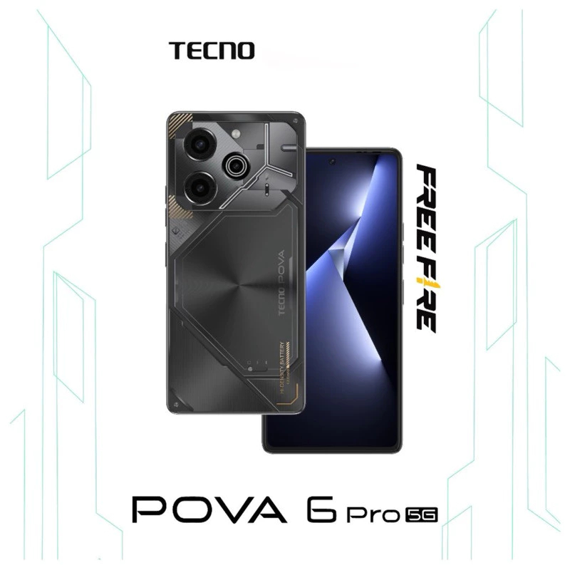 TECNO POVA 6 Pro โทรศัพท์มือถือใหม่เอี่ยม 12GB + 256GB 6.78 นิ้ว MediaTek 5G หน้าจอ AMOLED 120Hz รับประกันหนึ่งปี