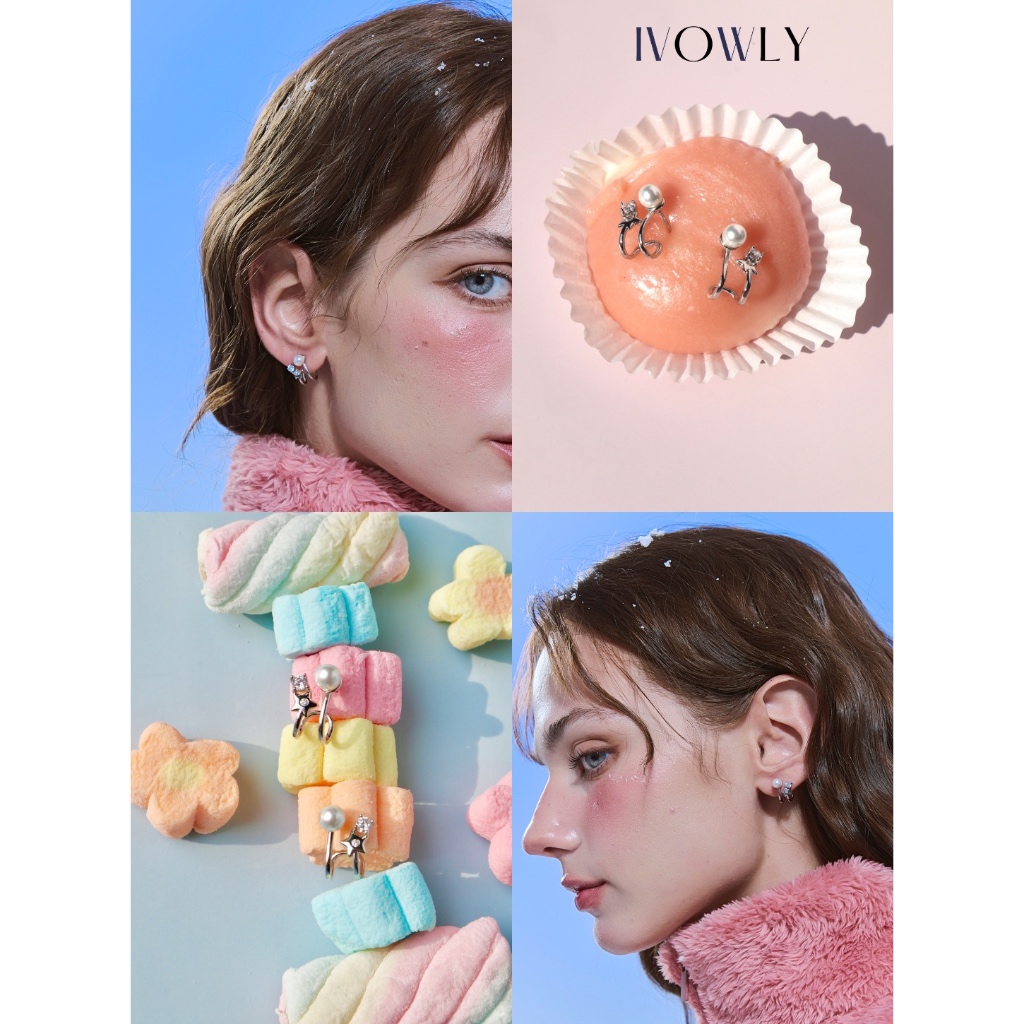 ivowly-Moonlit pearl earring ต่างหูดาวพลอยมุก