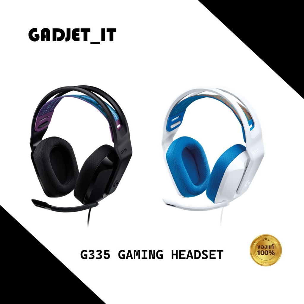 Logitech G335 Wired Gaming Headset (Black / White) รับประกัน 2 ปี