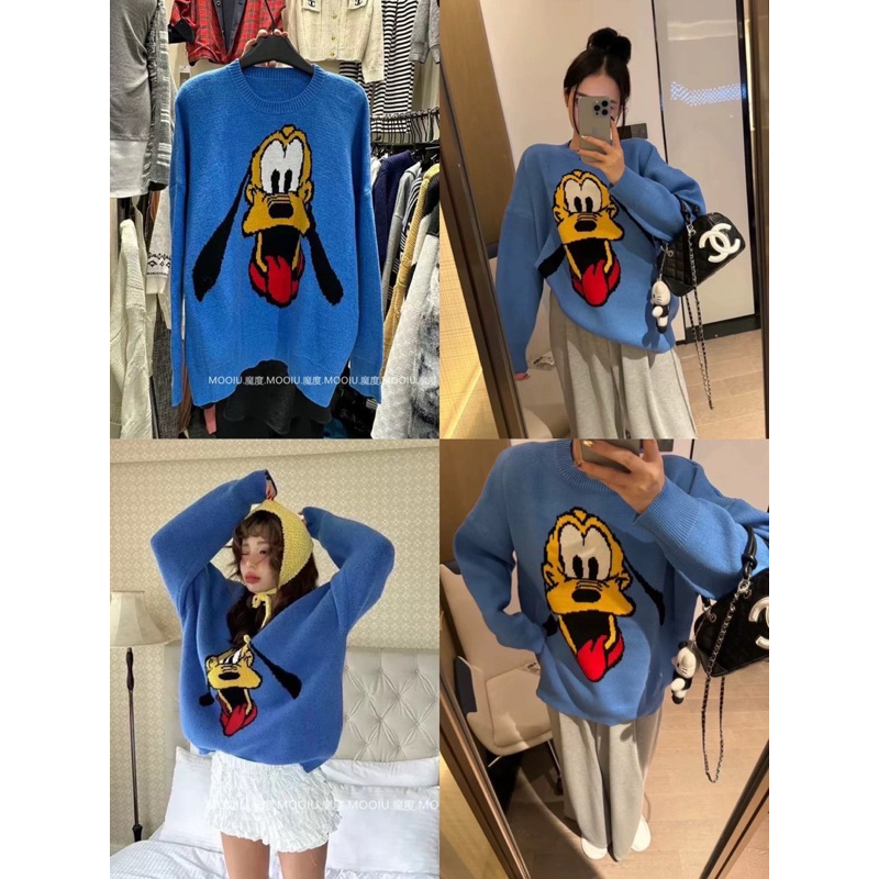 𝙉𝙀𝙒 𝘾𝙊𝙇𝙇𝙀𝘾𝙏𝙄𝙊𝙉 𝟮𝟬𝟮𝟰 มาคร้า sweater ลาย Pluto ผ้าไหมทอเนื้อนุ่ม ผ้าดีมาก ลายน่ารัก