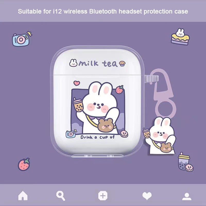 เคส สำหรับ ฝาครอบป้องกันหูฟังสไตล์เกาหลีเคสหูฟังป้องกันการตกแบบใส เคสป้องกันหูฟัง Bluetooth พร้อมจี้ เหมาะสำหรับ i12 ราคา ถูกที่สุด ดีลบีเคเค แกลเลอรีภาพที่ 7