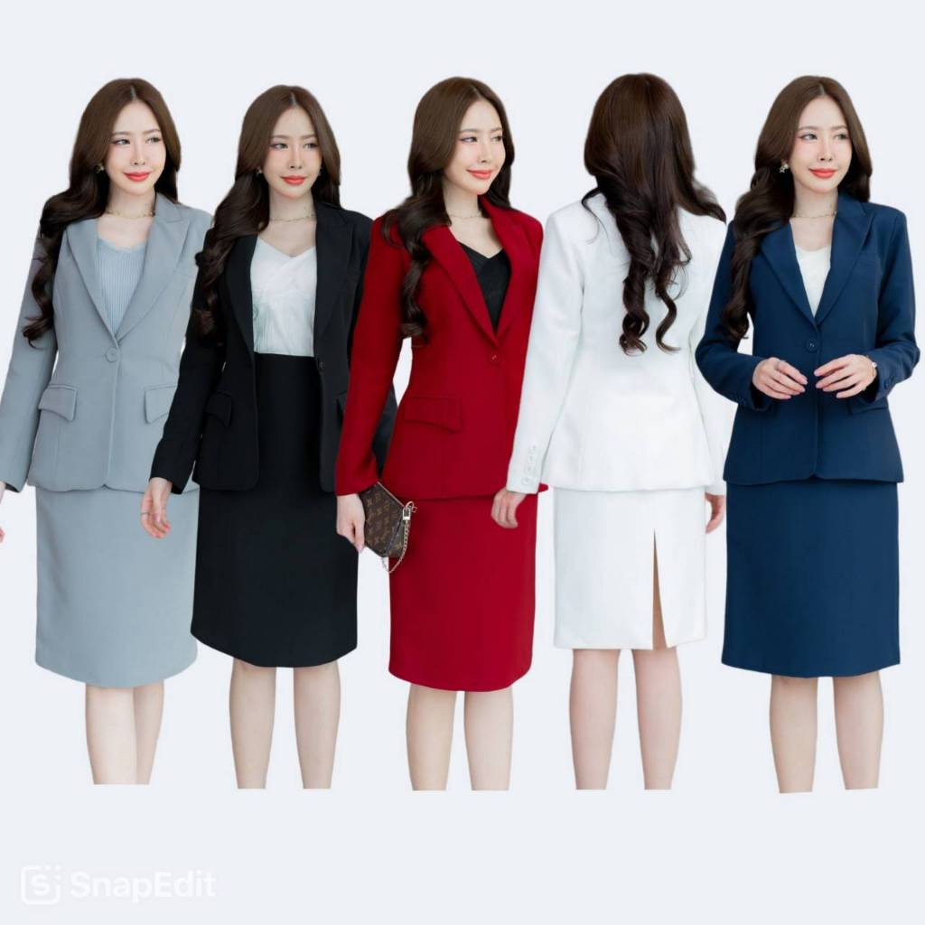 เสื้อสูทผู้หญิงเข้ารูป No.2426 ใส่คู่กับกระโปรง No.2426-1 (S-6XL)