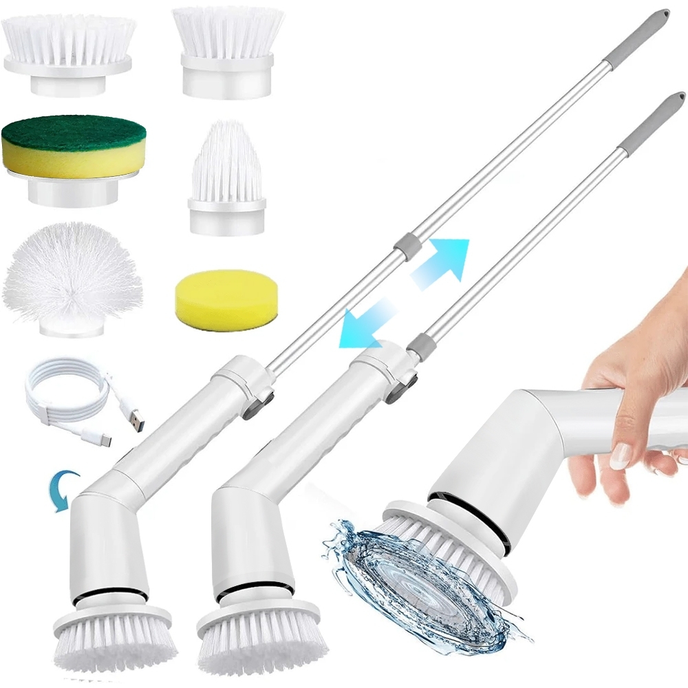 แปรงขัดไฟฟ้า PAE-534 6in1 แปรงอเนกประสงค์ แปรงขัดห้องน้ำ ขัดพื้น ถูพื้น ฟรีหัวเปลี่ยน 6แบบ ปรับได้ 2ระดับ ชาร์จUSB - รูปที่ 3