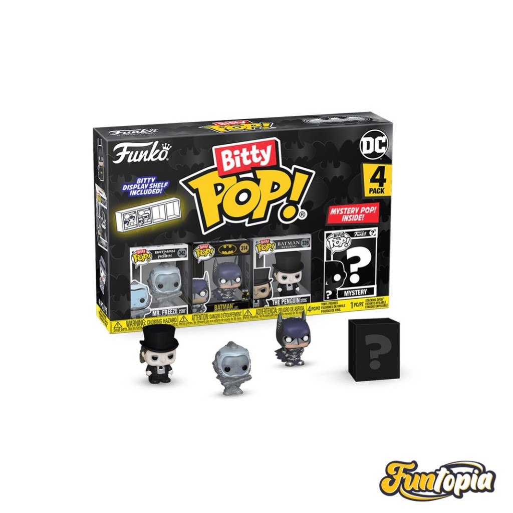 Funko Bitty POP! (81129) - Mr. Freeze, Batman 1997, The Penguin Bitty POP!: Batman 85th  (Pack 4)