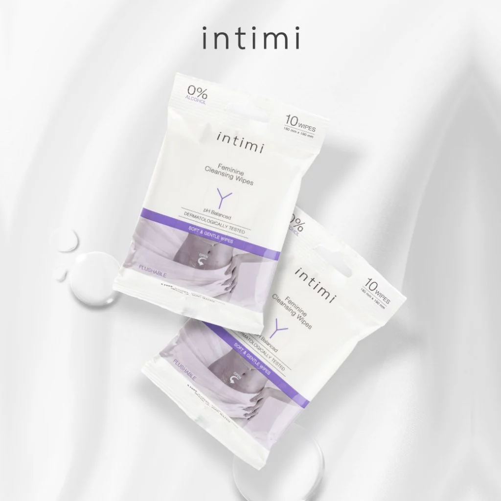 Intimi เฟมินีนคลีนซิ่งไวพส์ 10แผ่น อินทิมี่