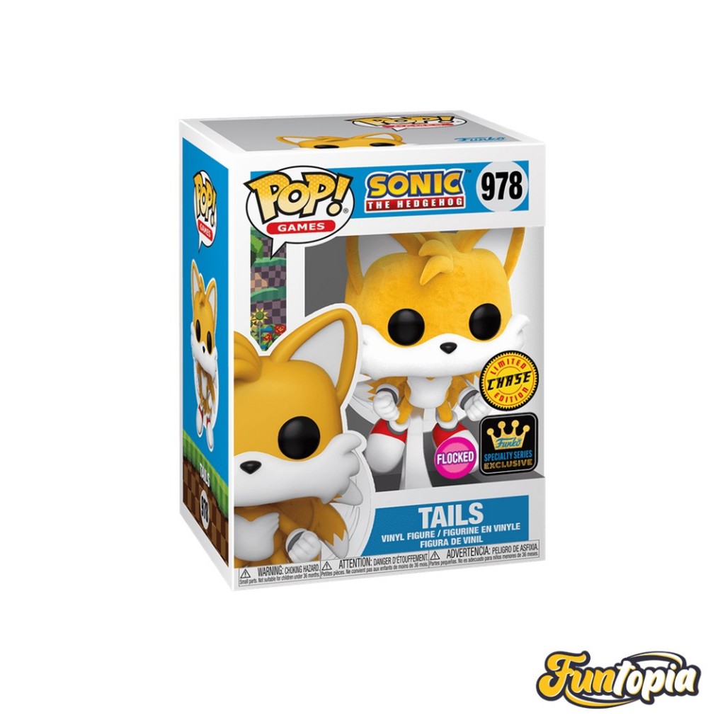 Chase Funko POP! (82617) : Tails Flying Flocked ver.(Chance of Chase)(978)(Exclusive) POP! Games:Sonic The Hedgehog