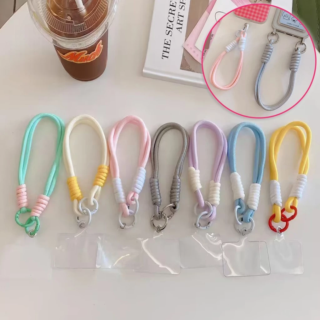 Phone Lanyard สายคล้องโทรศัพท์มือถือ สไตล์วินเทจ Weave เชือกเส้นเล็ก แบบถัก สีน้ําตาล สีดํา สีขาว Macarons แบบเรียบง่าย