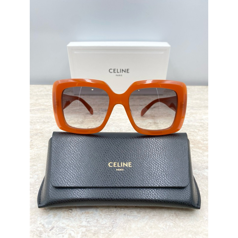 CELINE sunglasses 💯% รุ่น CL40263F สี ORANGE ทรงโอเวอร์ไซส์ กรอบดีไซน์สวยดูมีมิติสุด