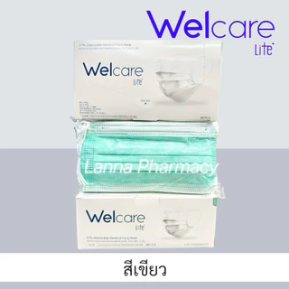 ❤️ส่งจากร้านยา❤️Welcare Lite หน้ากากอนามัยทางการแพทย์ เวลแคร์ ไลต์ 3ชั้น กล่อง 50 ชิ้น
