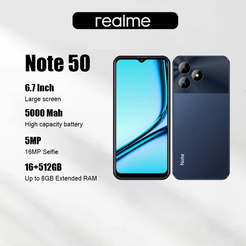 realme Note 50 โทรศัพท์มือถือ เครื่องแท้100% โทรศัพท์ 5G SmartPhone 6.7 นิ้ว รองรับ 2 ซิมการ์ด