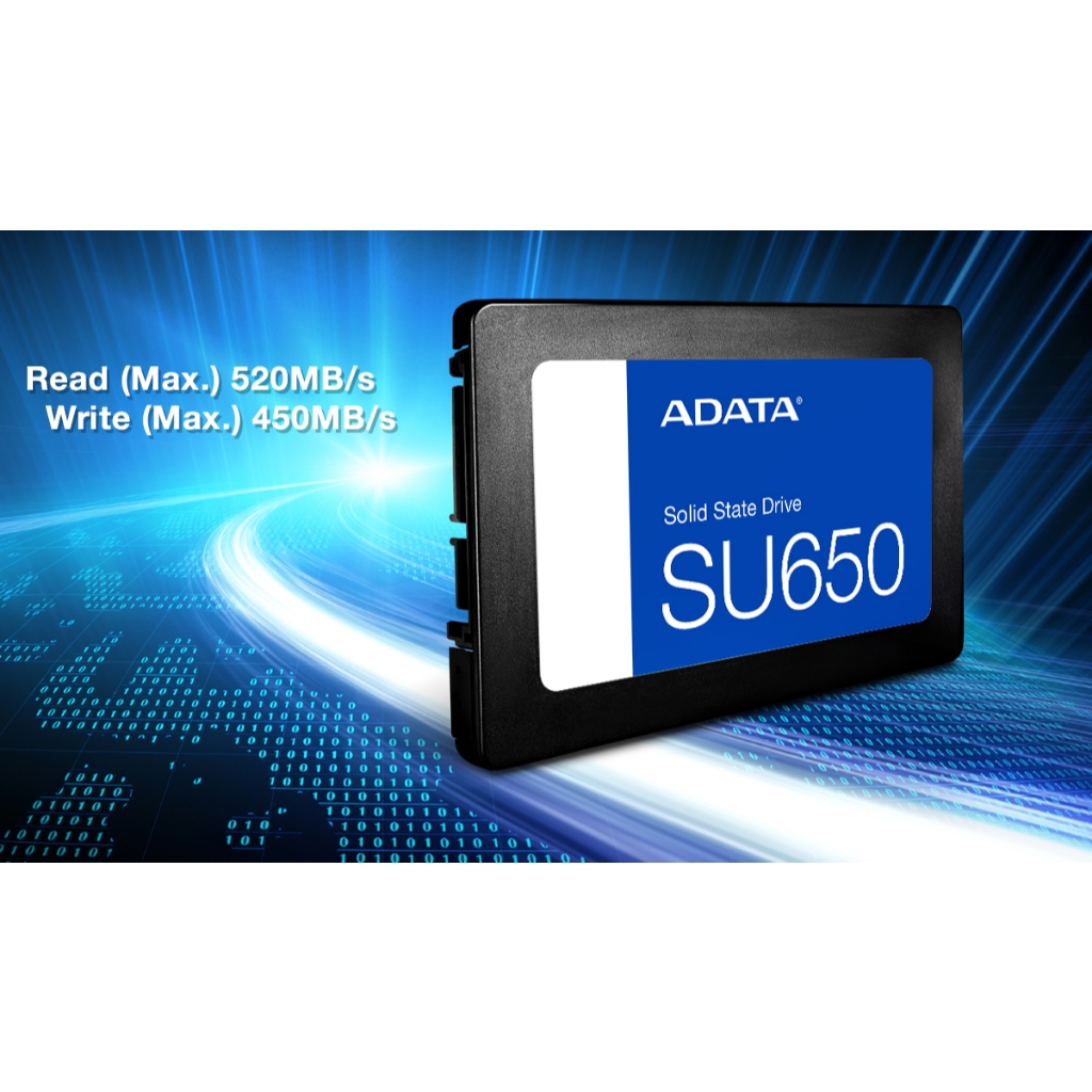 ADATA (เอสเอสดี) SSD SATA รุ่น SU650 R520MB/W450MB 256GB / 512GB - (ADT-SU650SS)