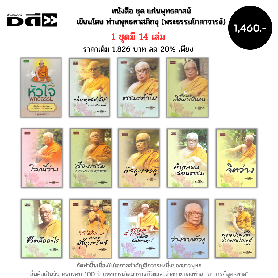 หนังสือ ชุด ธรรมะ ท่านพุทธทาสภิกขุ ( 1ชุดมี 14 เล่ม ) I จิตว่าง คู่มือมนุษย์ ศาสนา ปรัชญา