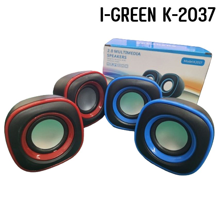 K-2037 I-GREEN mini SPEAKER USB/ 3w.x2RMS.