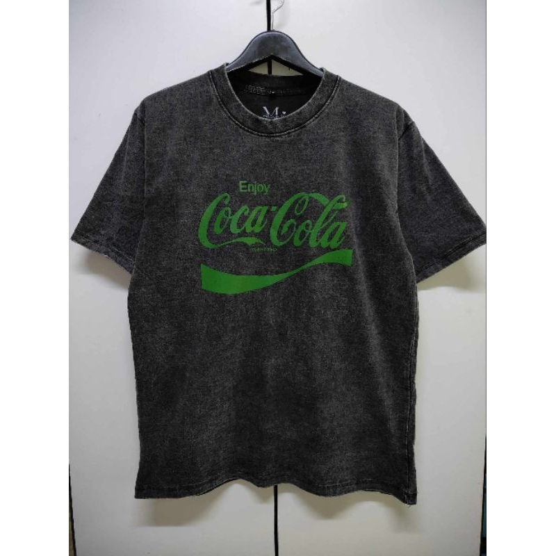 เสื้อยืดฟอกวินเทจ Coca-Cola