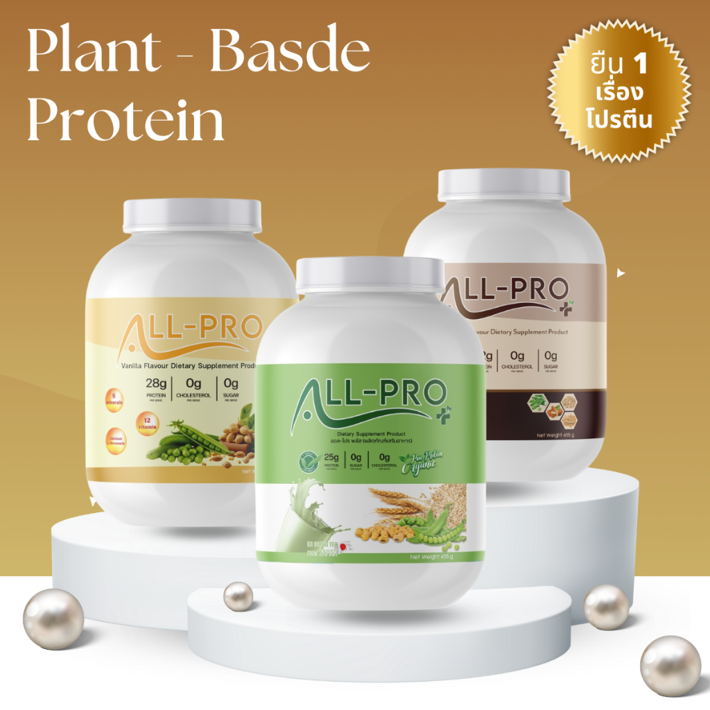 All Pro Plus โปรตีนพืช สร้างกล้าม ลีนไขมัน คุมหิว เซต 3กระปุก ฟรีเทสเตอร์ 3ซอง