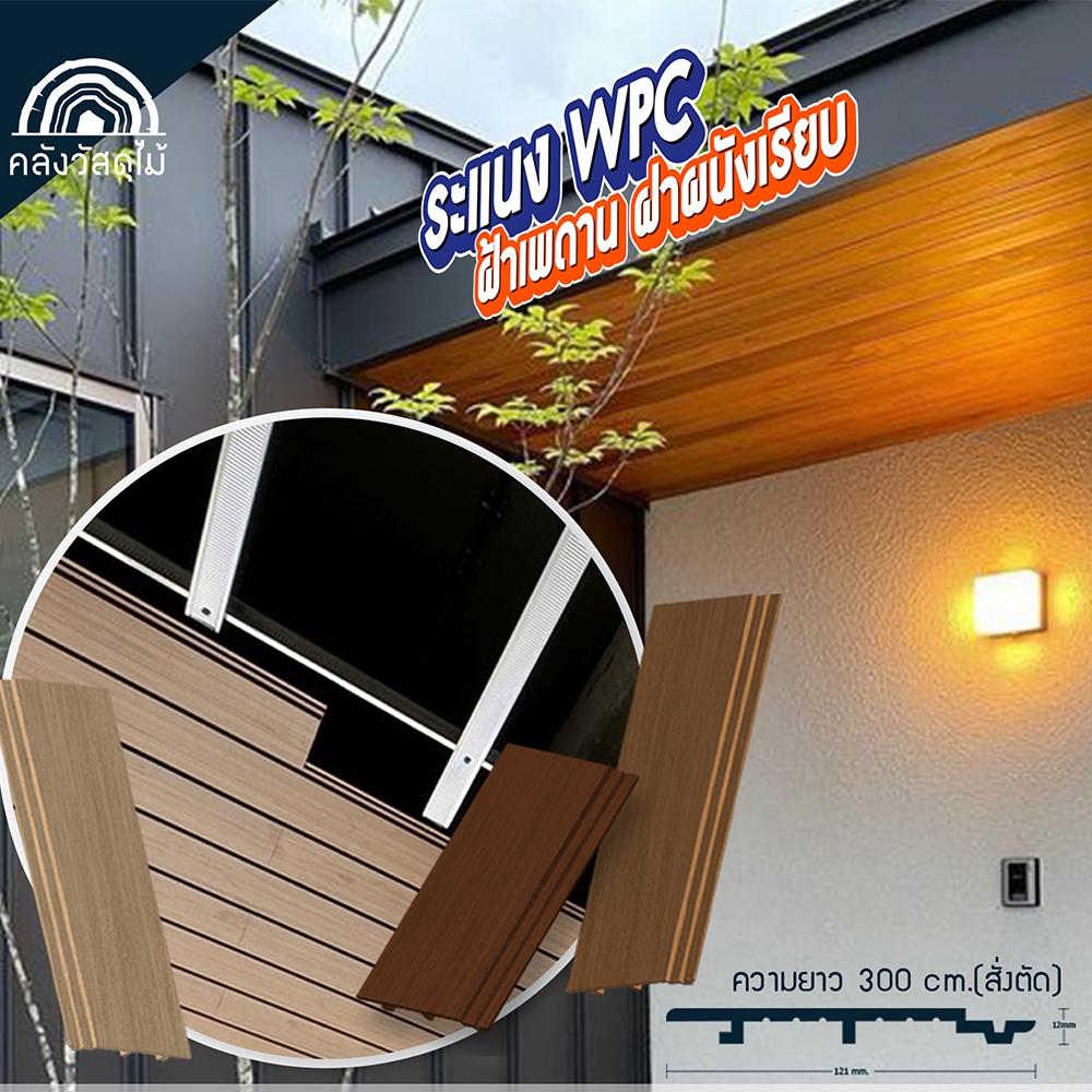 WOOD OUTLET(คลังวัสดุไม้) ฉากปิดจบ ฝ้าเพดาน ฝาผนัง ขนาด 2.5 x 2.5 xยาว300cm (สั่งตัด) ตัวเลือกสี