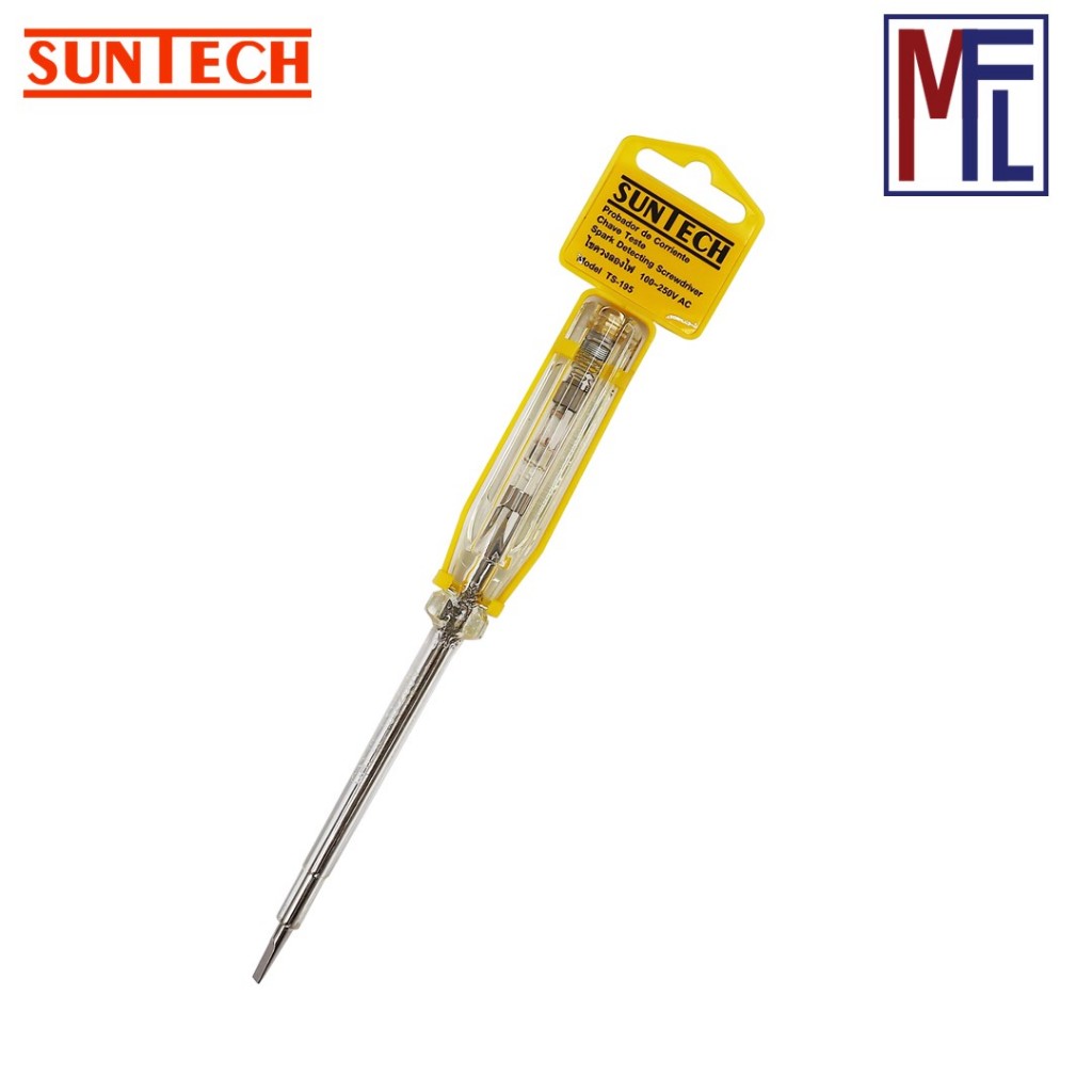 SUNTECH ไขควงลองไฟ ปากแบน ไขขวงเช็คไฟ ไขควงวัดไฟ 220v