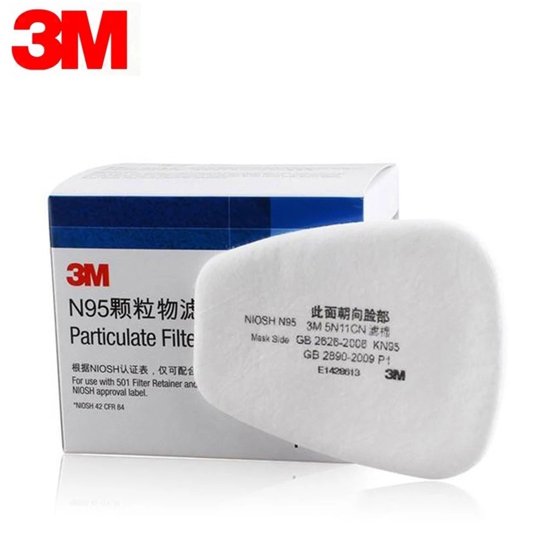 หน้ากากกันสารเคมี3M แผ่นกรองหน้ากาก ฟิลเตอร์ 5N11 N95 แผ่นกรองฝุ่น ละออง ฟูมโลหะ Cotton Filters (10แผ่น) ชุดตลับกรอง