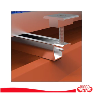 BARCO Mid clamp ตัวยึดกลางระหว่าง แผงโซล่าเซลล์ สีชุบขาว