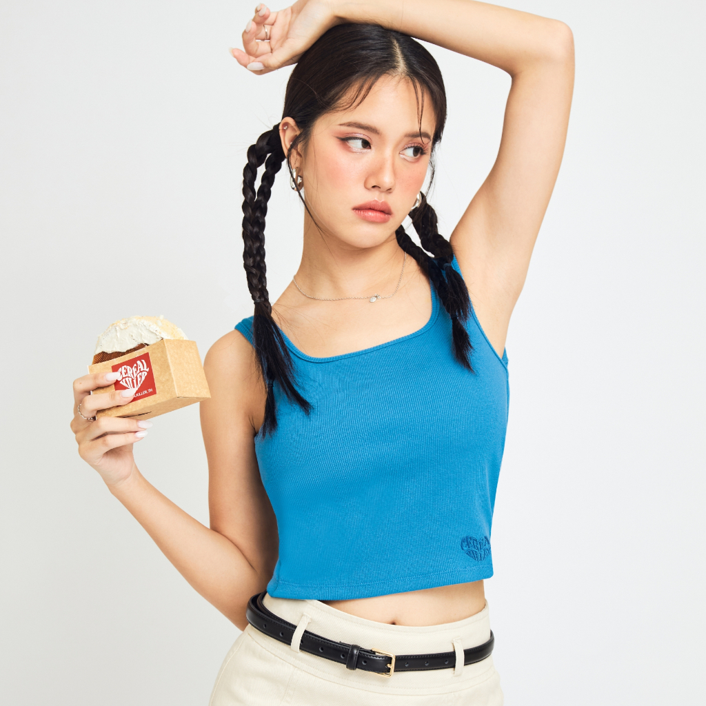 [CEREAL KILLER] เสื้อกล้ามมีบราในตัว รุ่น 'Cloud bra Tank top in Blue' สี 'Blue' (CK018)