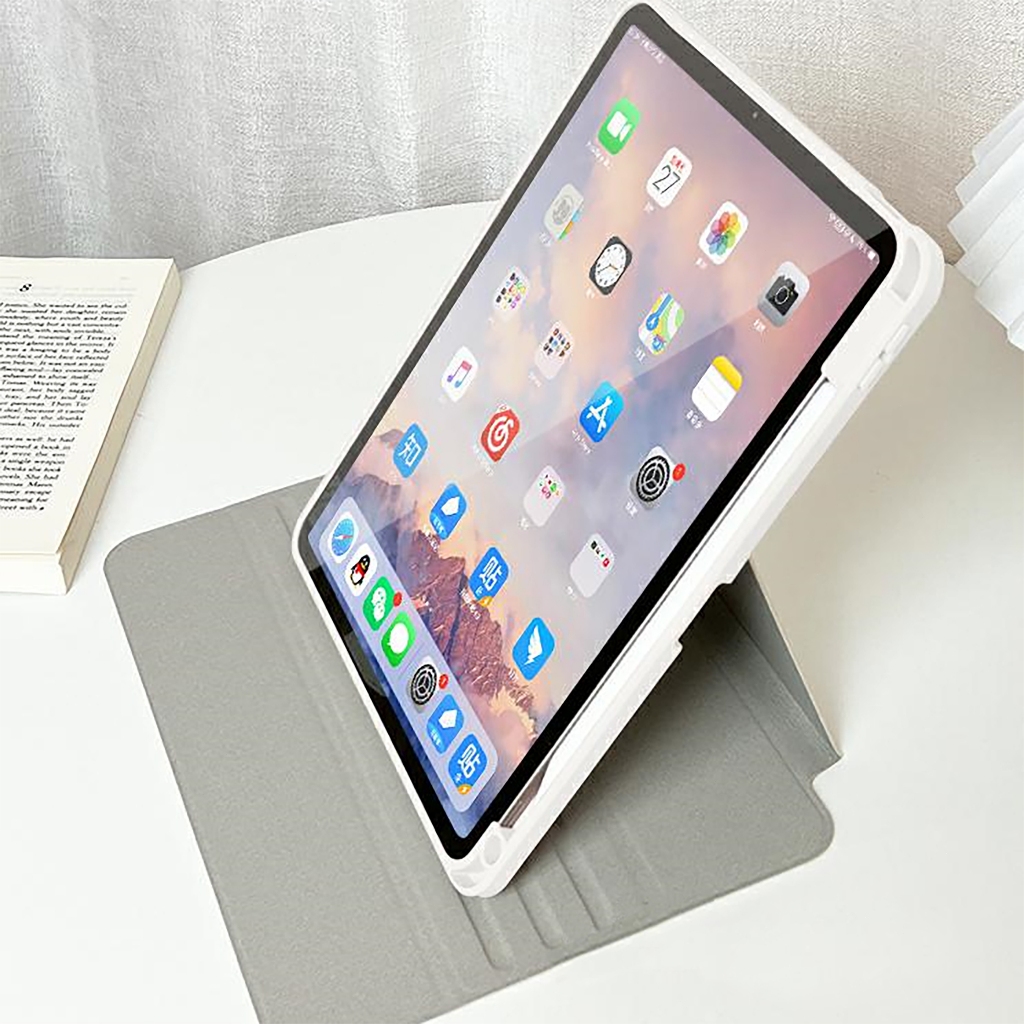 🪐24 ชั่วโมงเคส🪐 เคสiPadหมุน 360°Gen11 Air7 Air5 cream puppy ช่องใส่ปากกาขวา Acrylic เคสipad air6 11 - รูปที่ 6