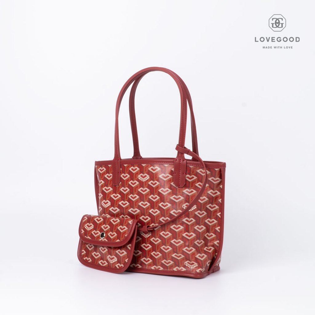 [ LoveGood ] Sphere tote mini 8" กระเป๋า Canvas ลายพิเศษ และหนังวัวแท้ สามารถใช้งานได้ 2 ฝั่ง
