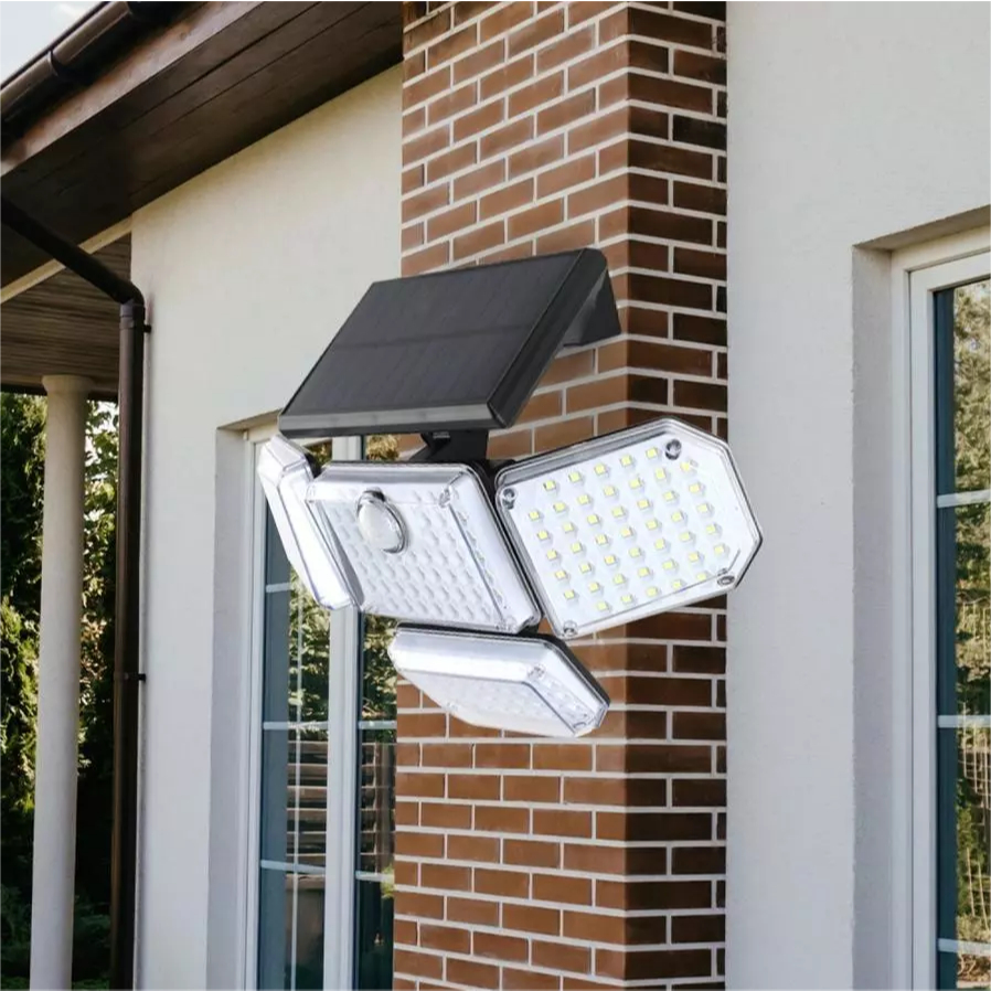 LOCAL789 EILON โคมไฟโซลาร์เซล์ติดผนัง 5W 4 โคม ปรับองศาได้ รุ่น TYN-BD-12 สีดำ แสงเดย์ไลท์ ร้านอยู่ใ